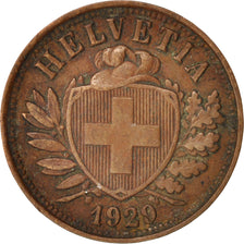 Coin, Switzerland, 2 Rappen, 1929, Bern, AU(50-53), Bronze, KM:4.2