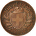 Coin, Switzerland, 2 Rappen, 1929, Bern, AU(50-53), Bronze, KM:4.2