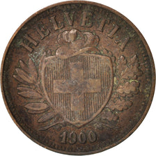 Switzerland, 2 Rappen, 1900, Bern, VF(30-35), Bronze, KM:4.2