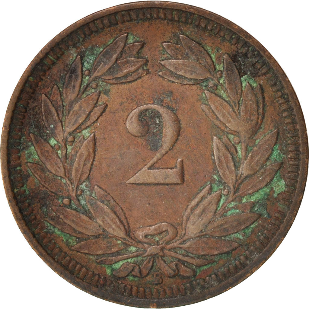 Switzerland, 2 Rappen, 1900, Bern, VF(30-35), Bronze, KM:4.2