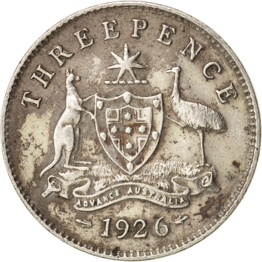 Coin, Australia, George V, Threepence, 1926, EF(40-45), Silver, KM:24