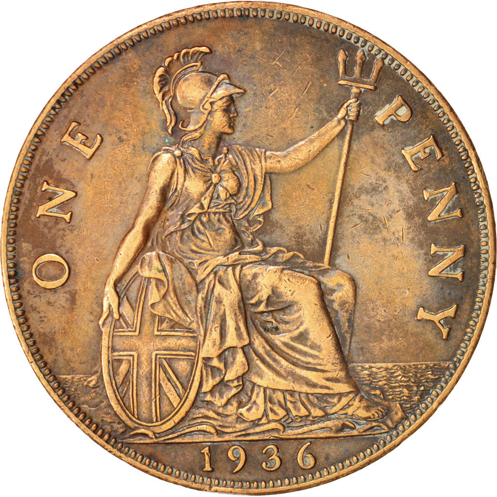 Great Britain, George V, Penny, 1936, EF(40-45), Bronze, KM:838