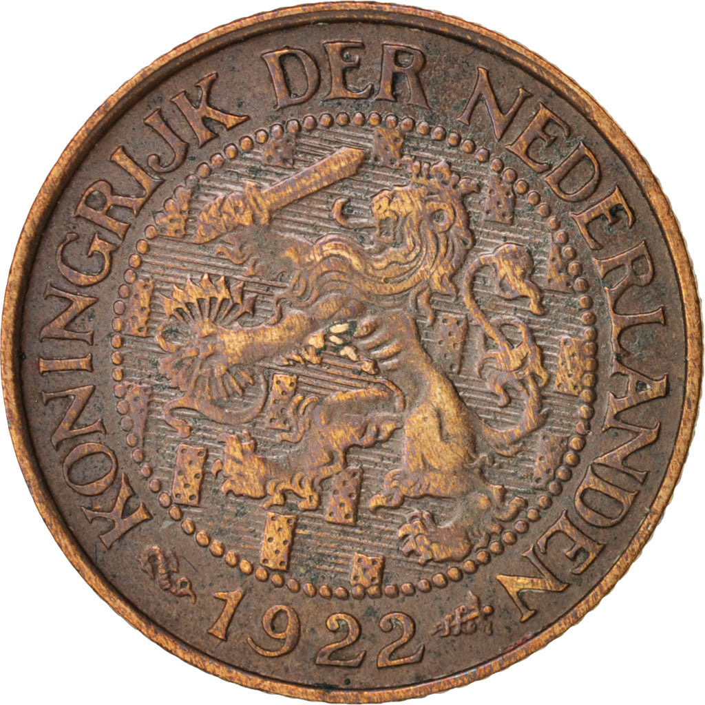 Coin, Netherlands, Wilhelmina I, Cent, 1922, AU(50-53), Bronze, KM:152