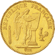 FRANCE, Génie, 20 Francs, 1871, Paris, KM #825, AU(50-53), Gold, Gadoury #1063, 