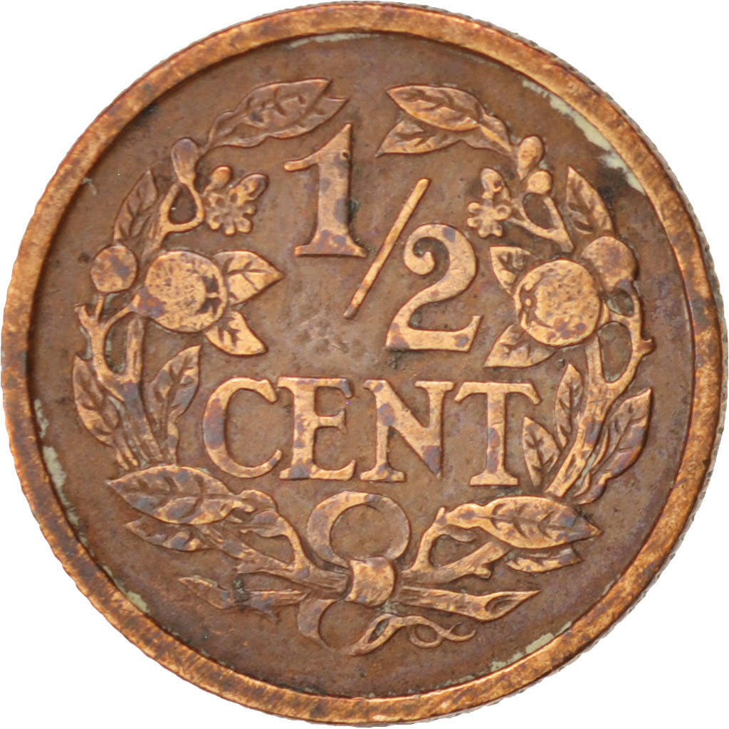 Coin, Netherlands, Wilhelmina I, 1/2 Cent, 1912, AU(50-53), Bronze, KM:138
