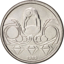 Coin, Brazil, 10 Centavos, 1989, MS(63), Stainless Steel, KM:613