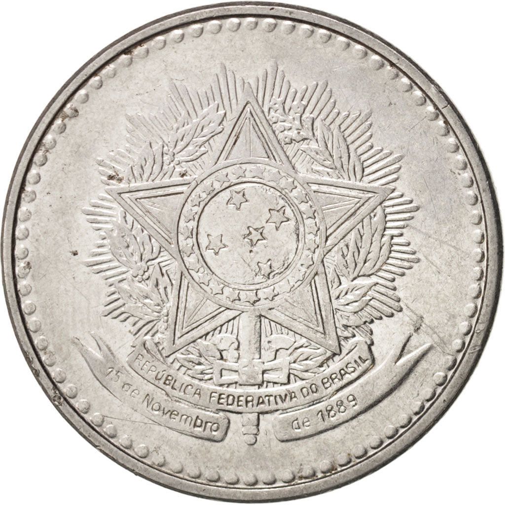 Monnaie, Brésil, 5 Cruzados, 1987, TTB, Stainless Steel, KM:606