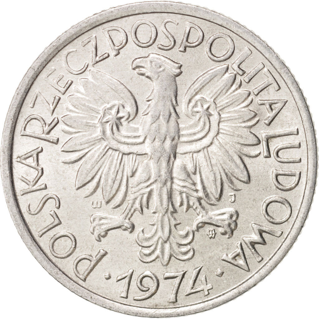 Moneta, Polska, 2 Zlote, 1974, Warsaw, MS(63), Aluminium, KM:46