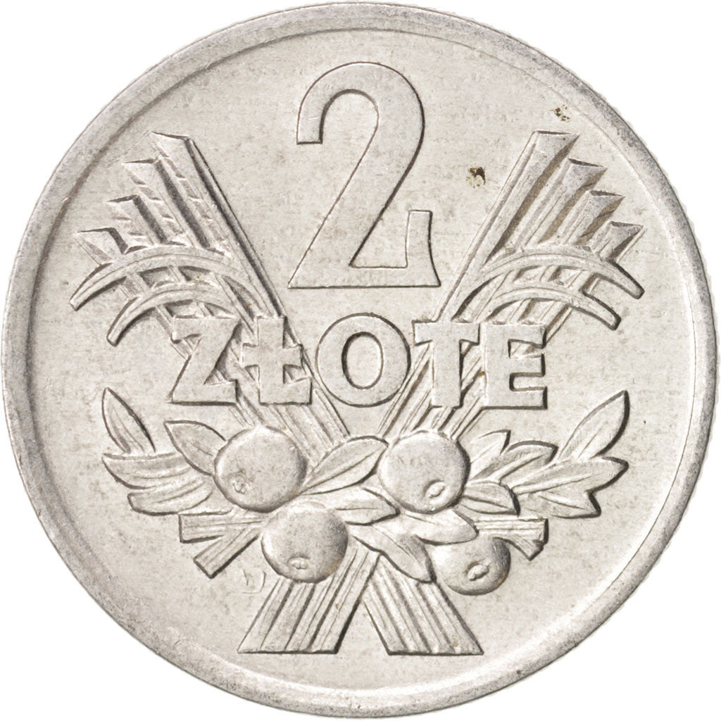 Moneta, Polska, 2 Zlote, 1974, Warsaw, MS(63), Aluminium, KM:46