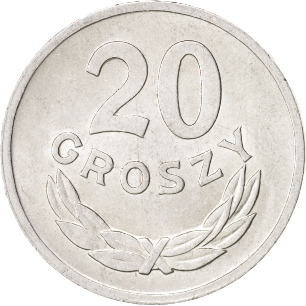 Coin, Poland, 20 Groszy, 1973, Warsaw, MS(63), Aluminum, KM:A47