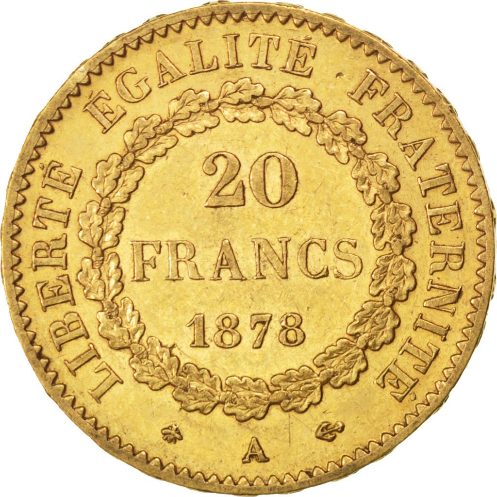 IIIème République, 20 Francs or Génie 1878 A, KM 825
