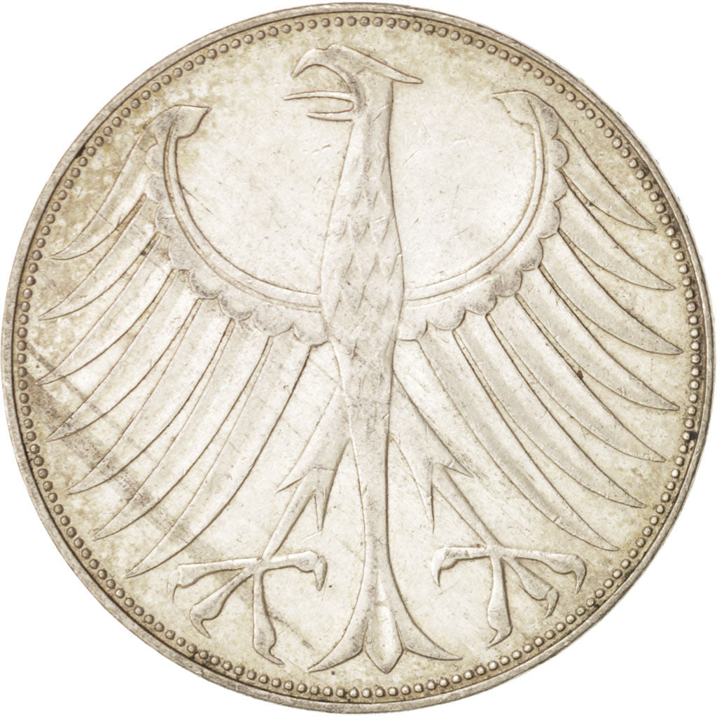 GERMANY - FEDERAL REPUBLIC, 5 Mark, 1971, Karlsruhe, AU(50-53), Silver, KM:112.1