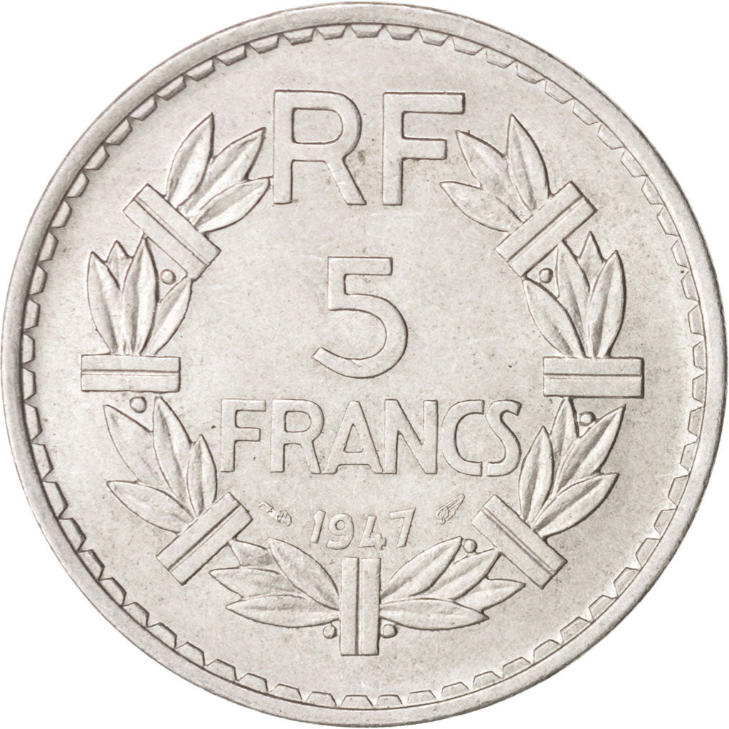 Moneda, Francia, Lavrillier, 5 Francs, 1947, Paris, SC, Aluminio, KM:888b.1