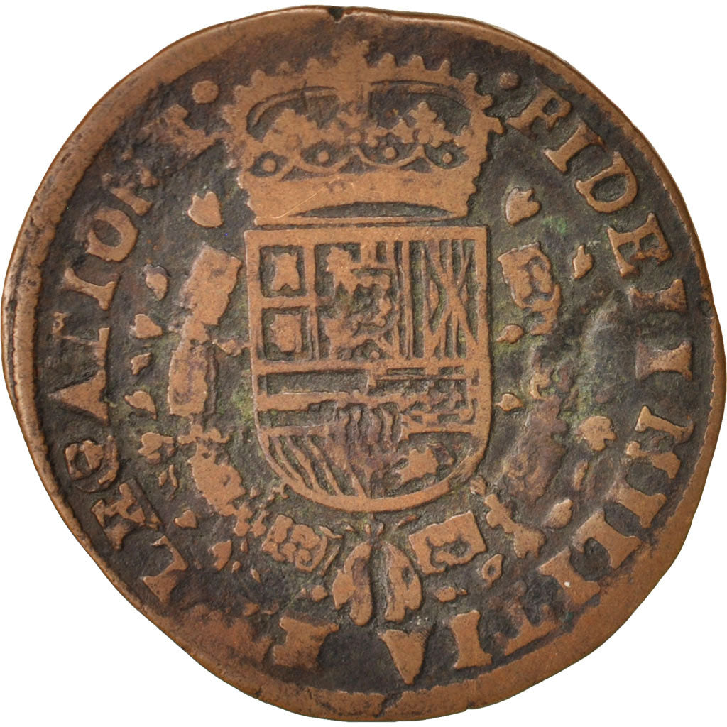 Países Bajos españoles, Token, Philippe IV, Brabant, 1656, MBC, Cobre