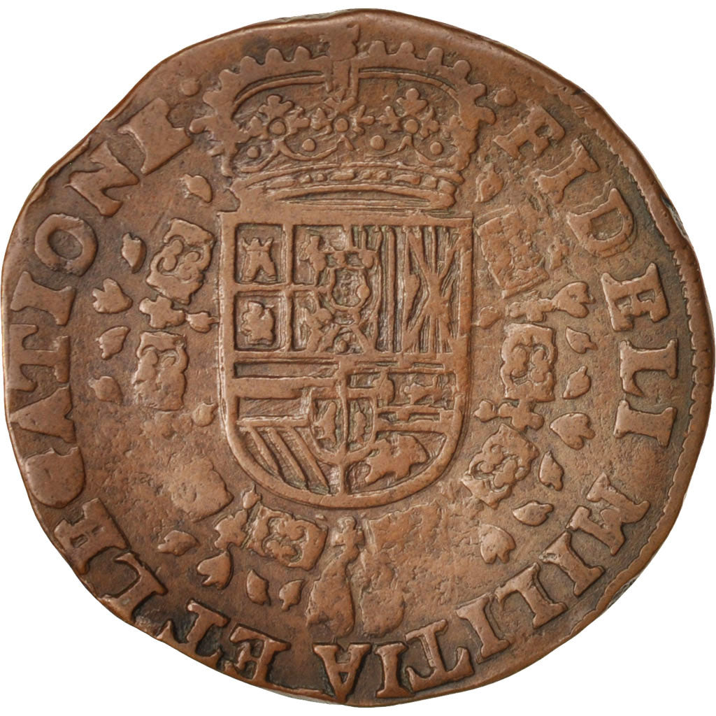 Spanish Netherlands, Token, Philippe IV, Brabant, 1656, AU(50-53), Copper, 29