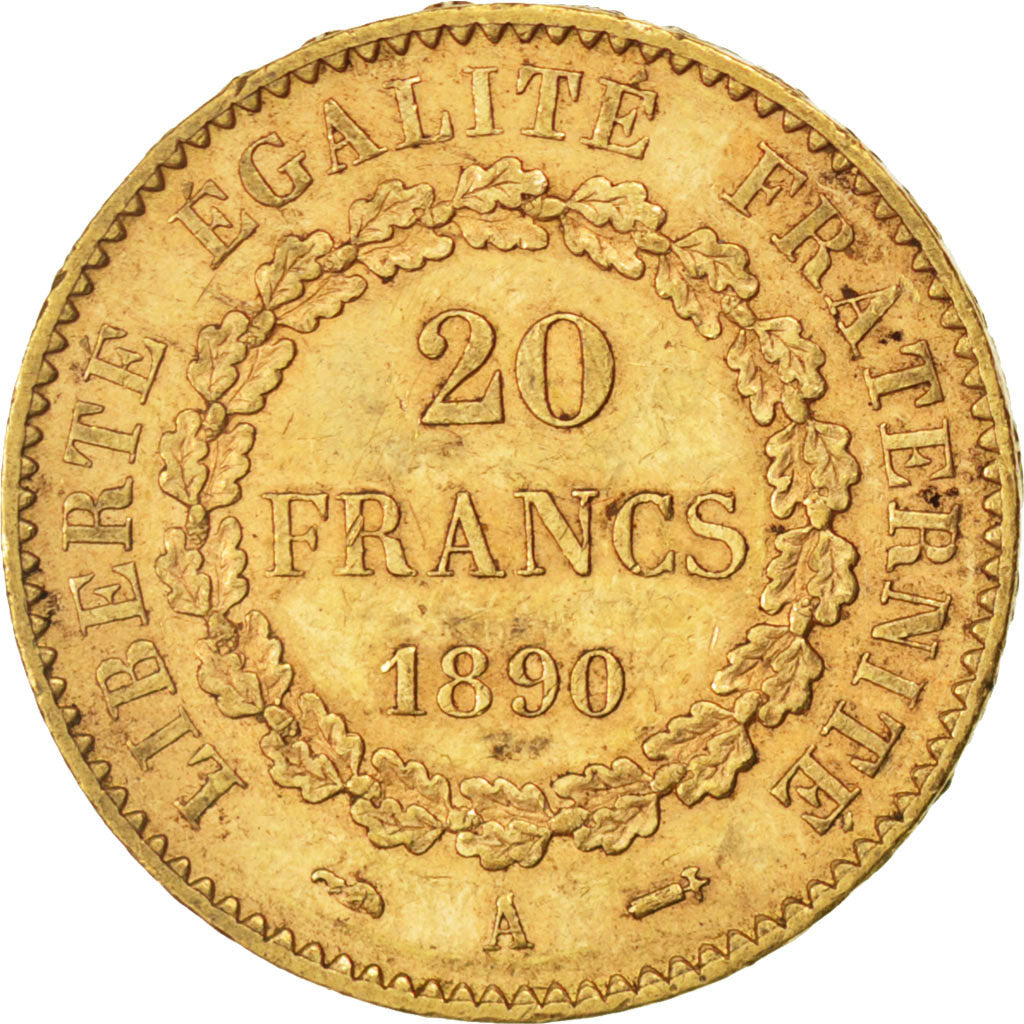 IIIème République, 20 Francs or Génie 1890 A, KM 825