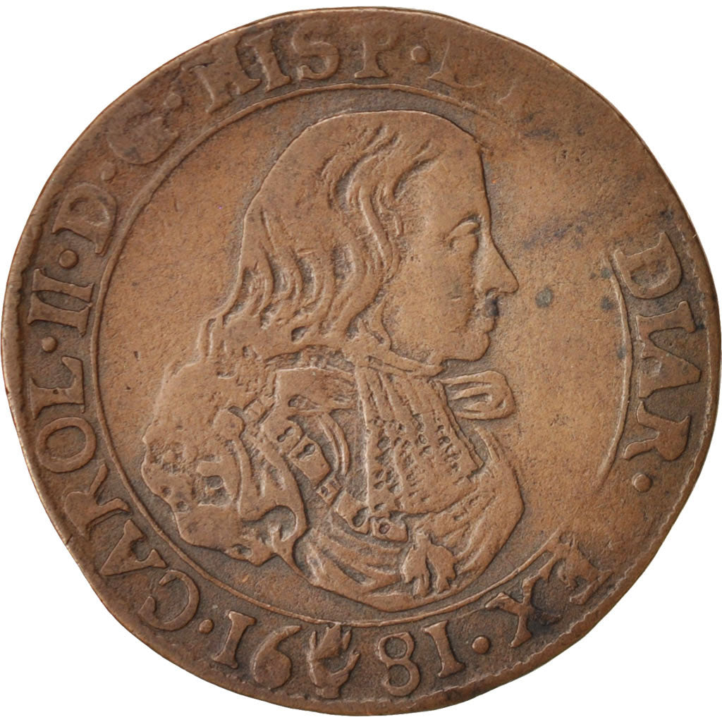 Netherlands, Token, Belgium, Charles II, Bruxelles, Bureau des Finances, 1681