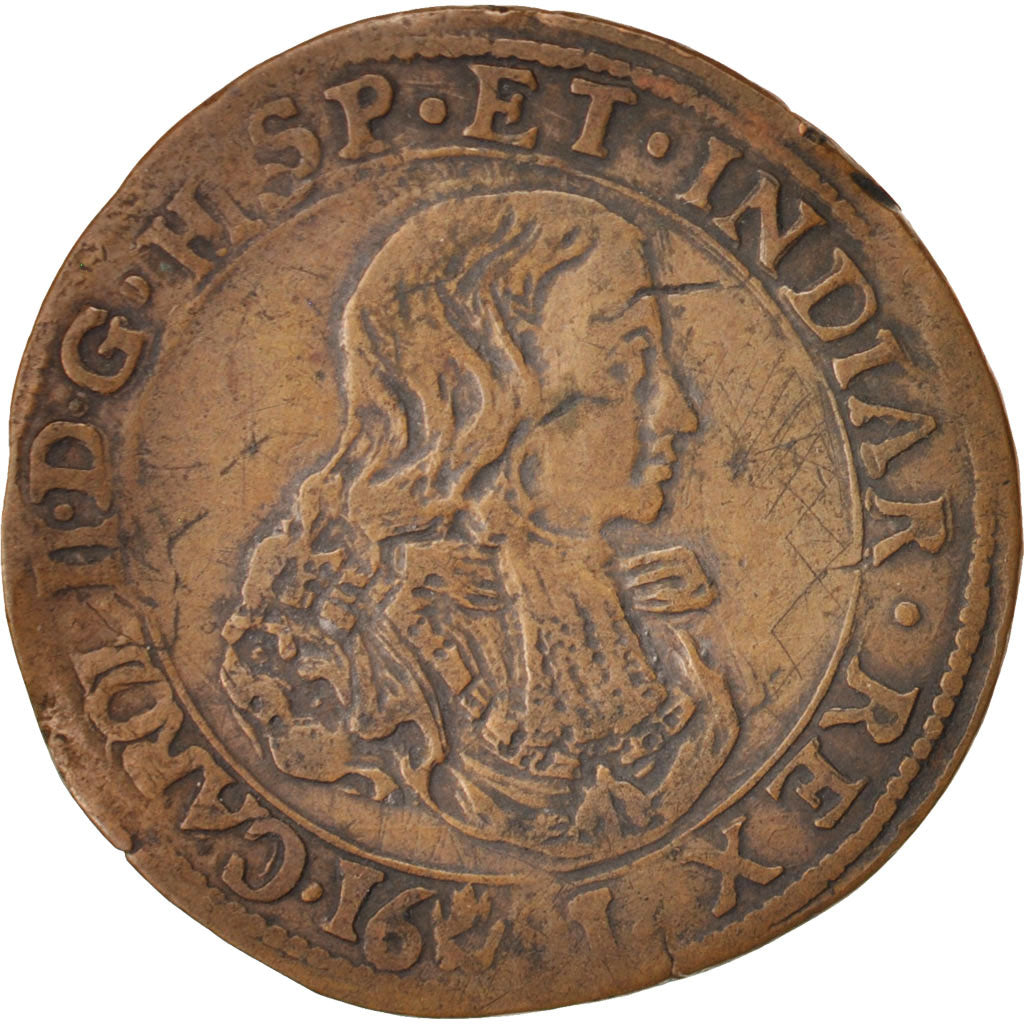 Netherlands, Token, Belgium, Charles II, Bruxelles, Bureau des Finances, 1681