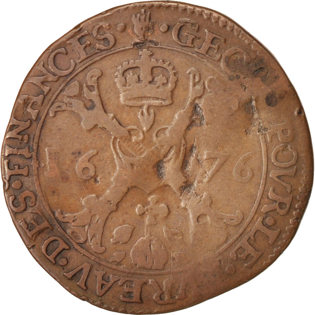 Pays-Bas espagnols, Jeton, Belgium, Charles II, Anvers, Bureau des Finances