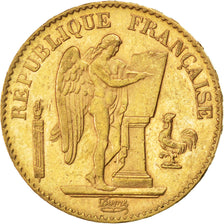 FRANCE, Génie, 20 Francs, 1893, Paris, KM #825, AU(50-53), Gold, Gadoury #1063, 