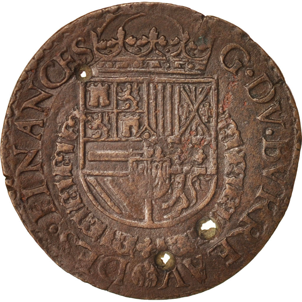 Belgium, Token, Philippe II, Bureau des Finances, 1560, AU(50-53), Copper