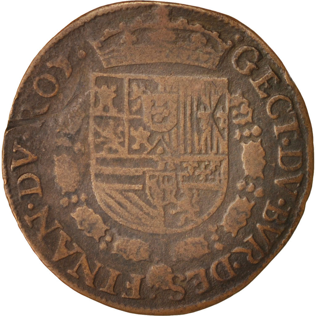Belgium, Token, Philippe II, Bureau des Finances, 1588, VF(20-25), Copper, 29