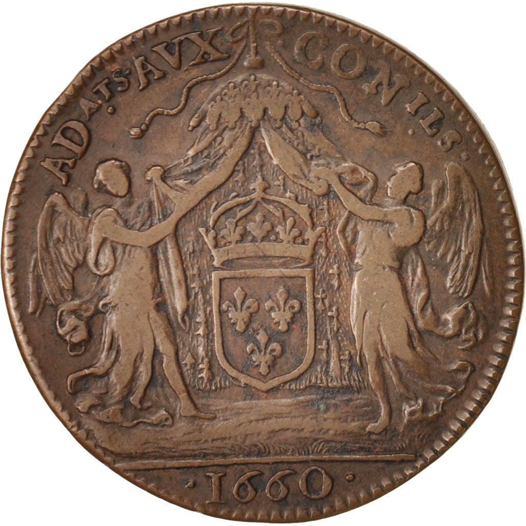 France, Token, Royal, Avocats aux Conseils, 1660, AU(50-53), Copper