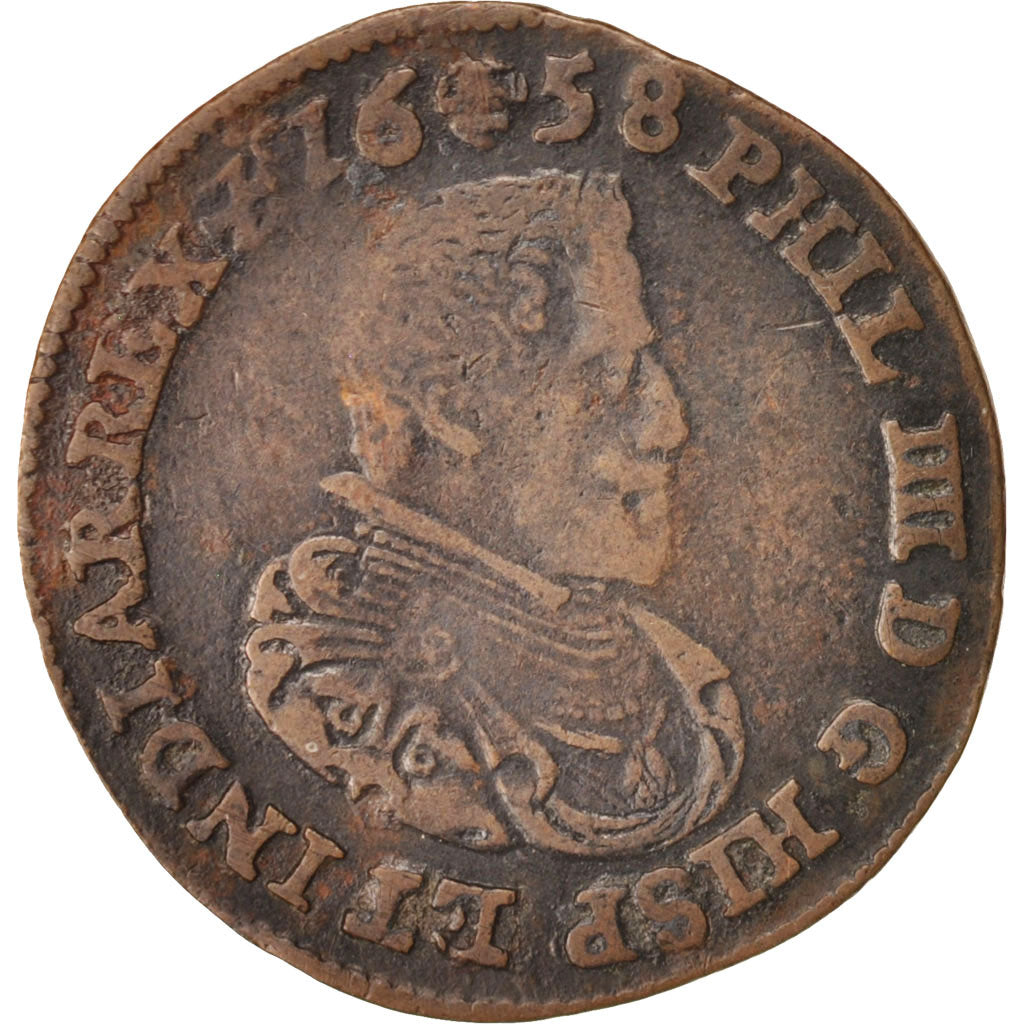 Bélgica, Token, Philippe IV, Bruxelles, 1658, MBC, Cobre
