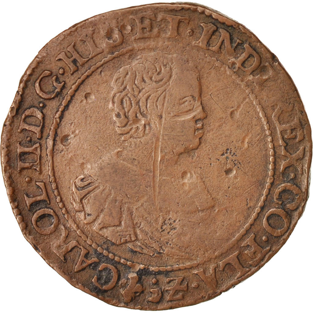 Belgien, Token, Spanish Netherlands, Charles II, S+, Kupfer