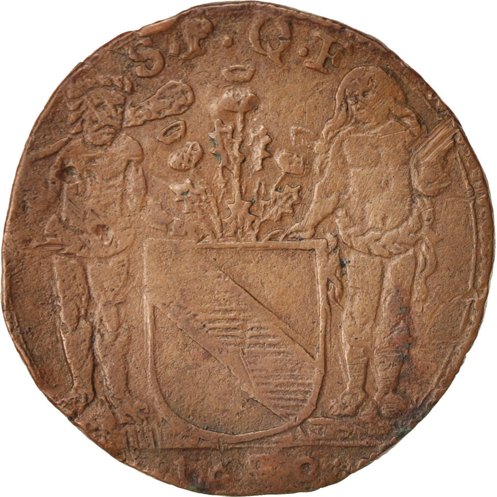 Belgien, Token, Spanish Netherlands, Charles II, S+, Kupfer