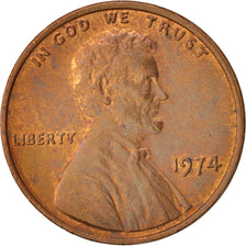 Coin, United States, Lincoln Cent, Cent, 1974, U.S. Mint, Philadelphia