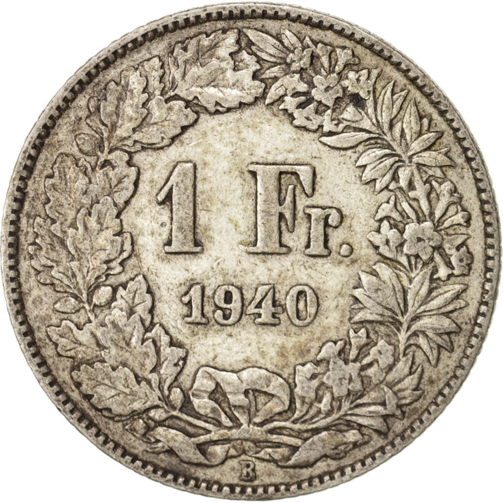 Coin, Switzerland, Franc, 1940, EF(40-45), Silver, KM:24