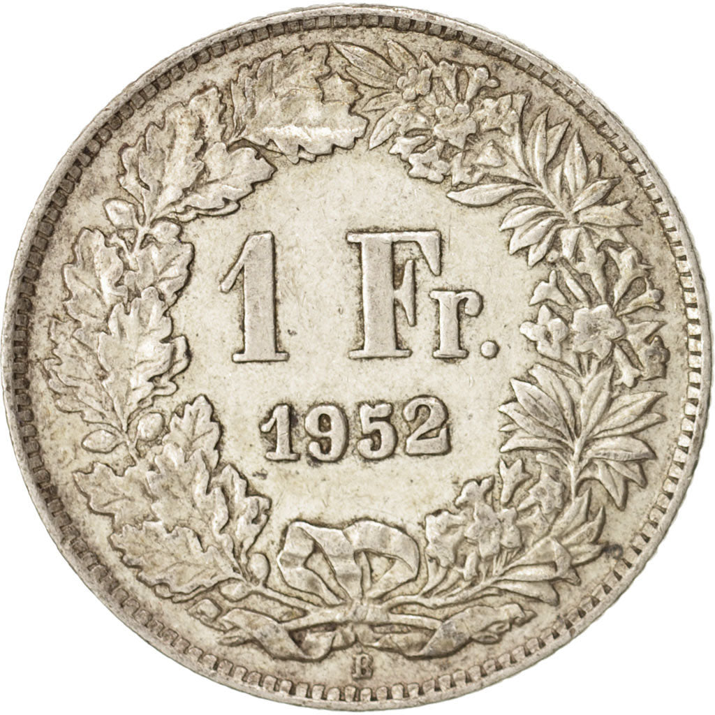 Switzerland, Franc, 1952, AU(50-53), Silver, KM:24