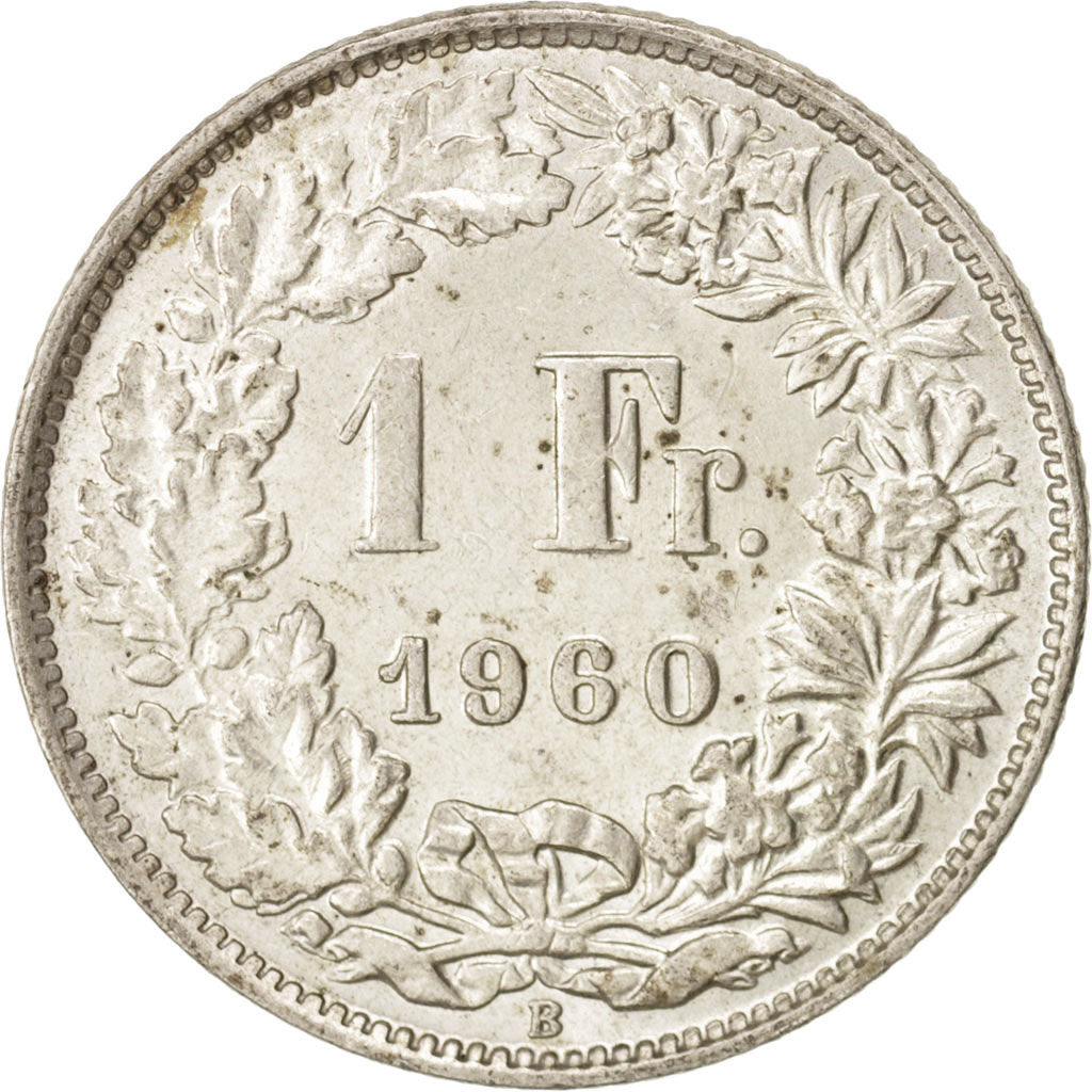 Münze, Schweiz, Franc, 1960, Bern, VZ+, Silber, KM:24