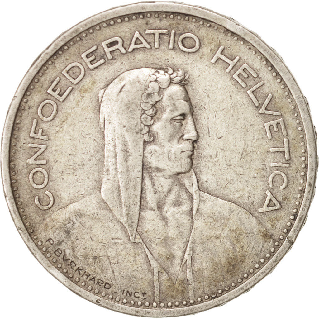 Coin, Switzerland, 5 Francs, 1935, Bern, EF(40-45), Silver, KM:40