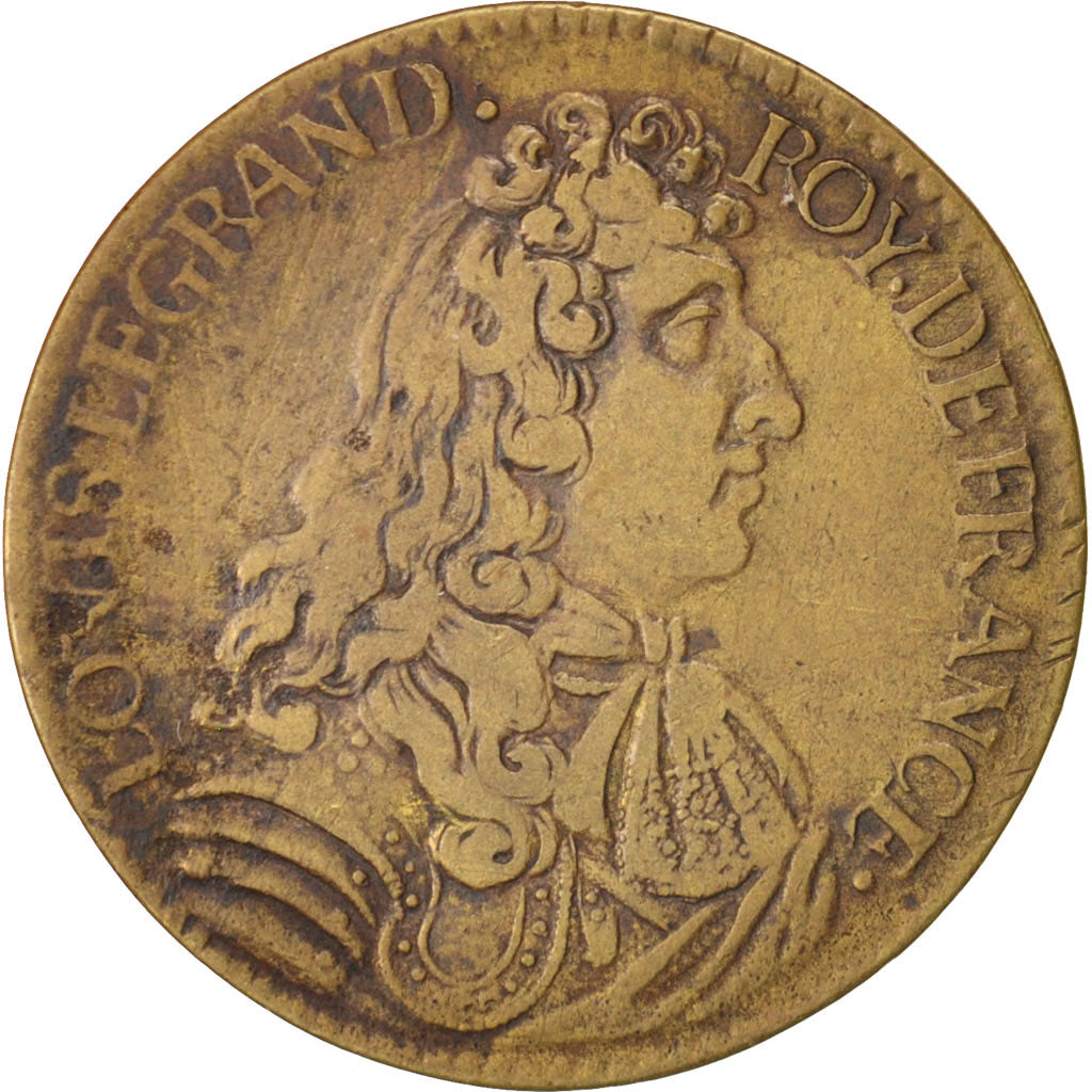 France, Jeton, Royal, Louis XIV, Trésor Royal, TTB, Laiton