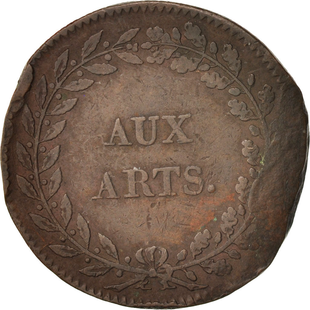 France, Token, Lycée des Arts, 1792, VF(30-35), Copper