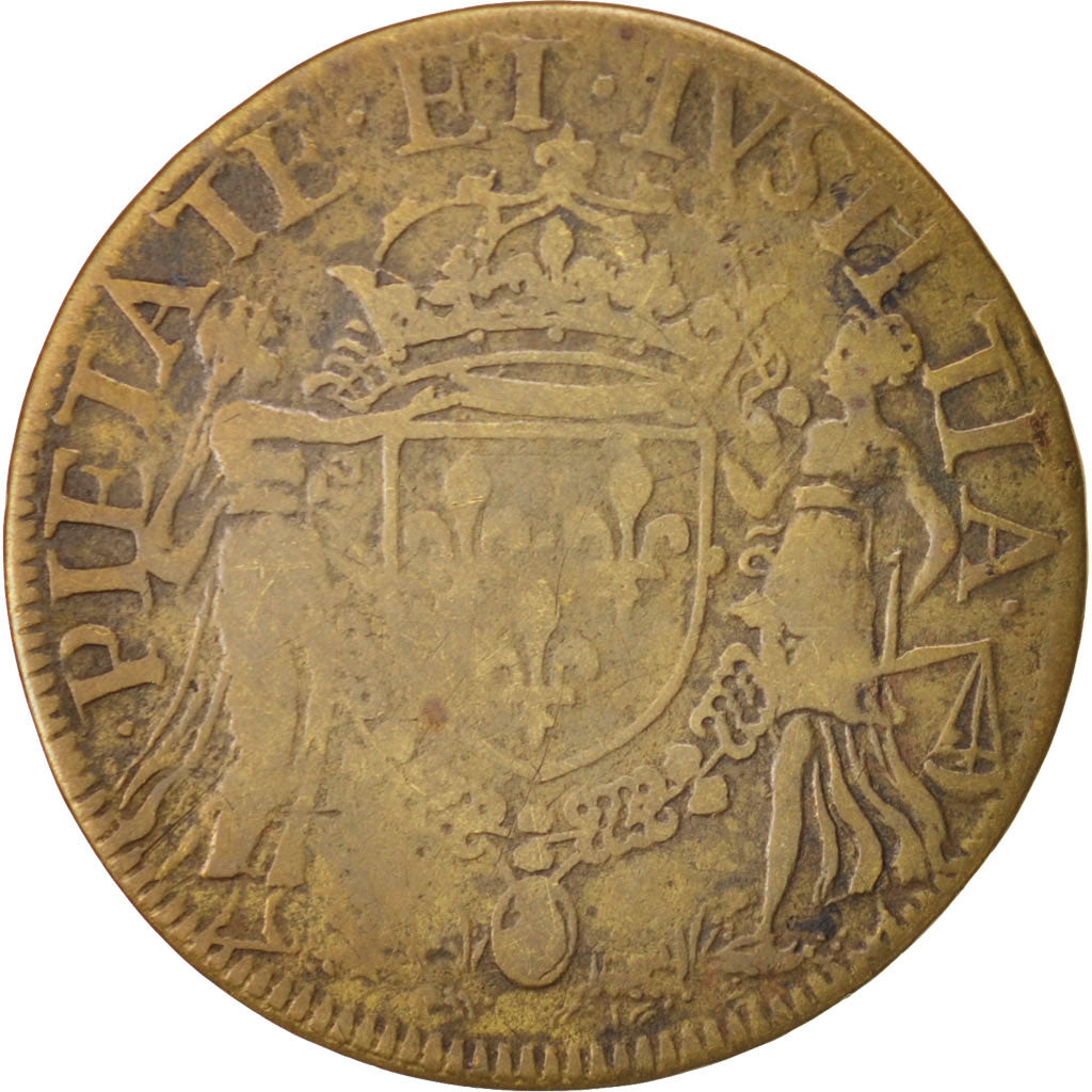 France, Token, Royal, Charles IX, XVIth Century, EF(40-45), Brass, 28