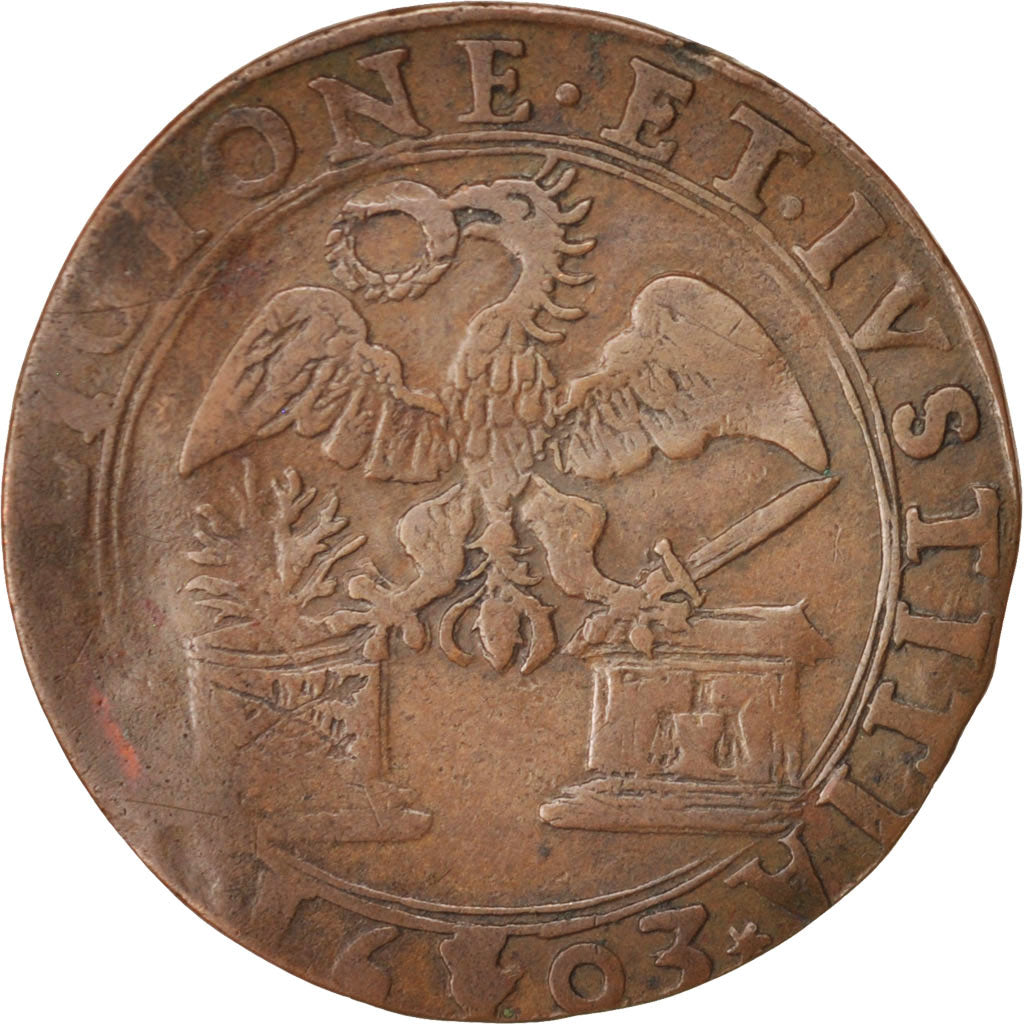 Belgium, Token, Spanish Netherlands, Comté de Flandre, 1603, EF(40-45), Copper