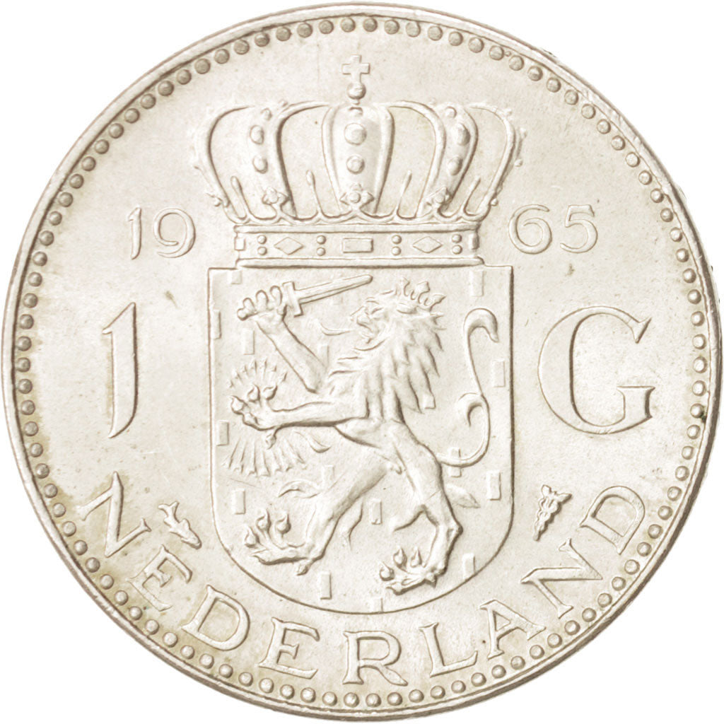 Coin, Netherlands, Juliana, Gulden, 1965, MS(63), Silver, KM:184