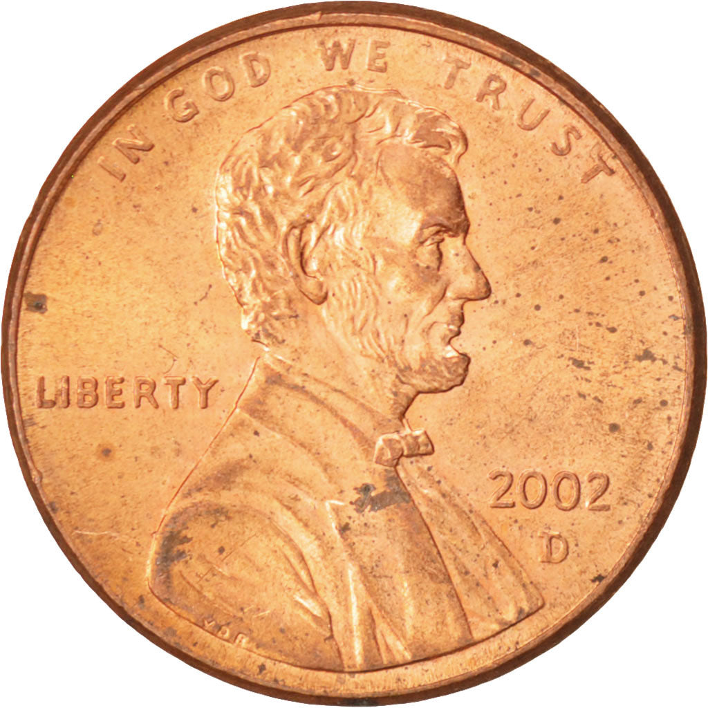 United States, Lincoln Cent, Cent, 2002, U.S. Mint, Denver, AU(55-58), Copper