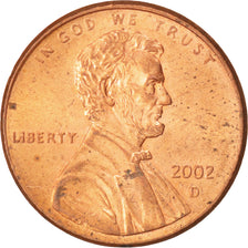 United States, Lincoln Cent, Cent, 2002, U.S. Mint, Denver, AU(55-58), Copper