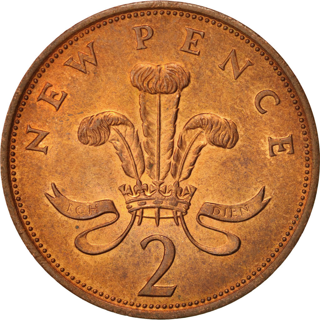 Coin, Great Britain, Elizabeth II, 2 New Pence, 1980, MS(63), Bronze, KM:916