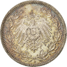 GERMANY - EMPIRE, 1/2 Mark, 1916, Berlin, MS(65-70), Silver, KM:17