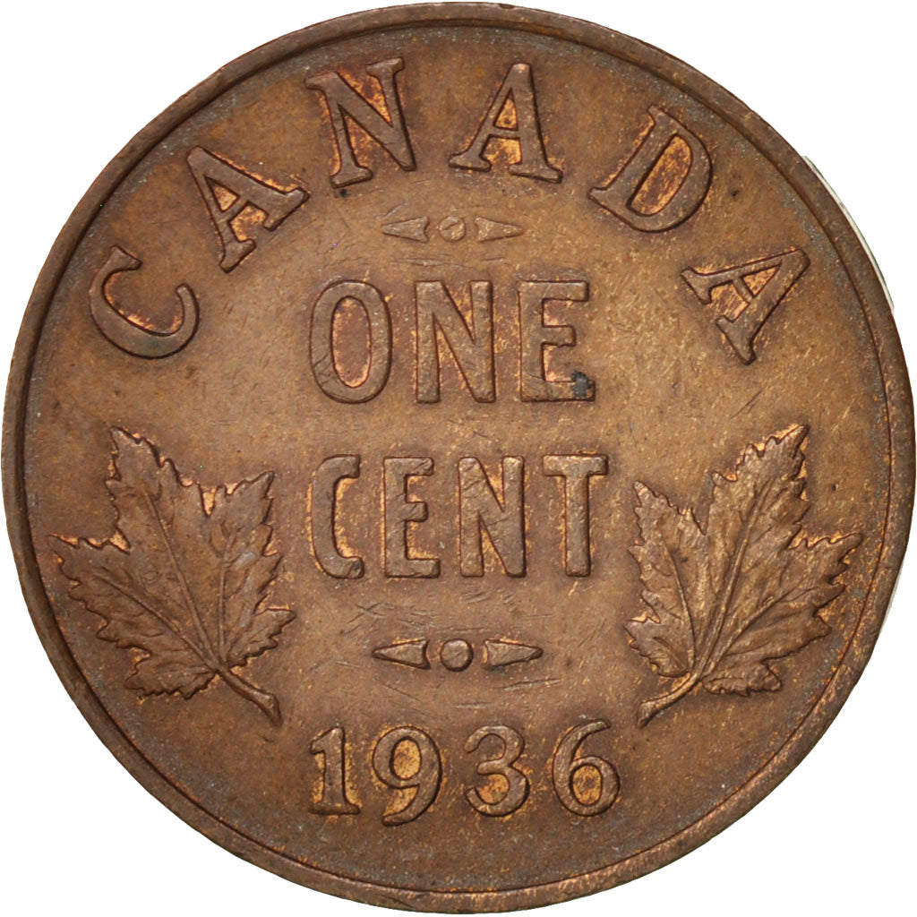 Canada, George V, Cent, 1936, Royal Canadian Mint, Ottawa, AU(50-53)