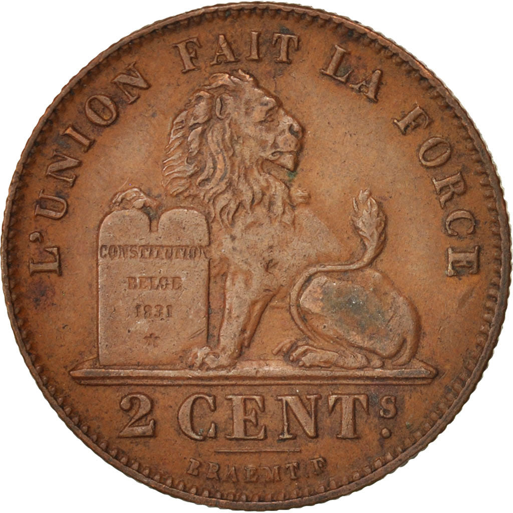 Belgien, Albert I, 2 Centimes, 1914, SS, Copper, KM:64