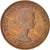 Moneda, Gran Bretaña, Elizabeth II, 1/2 Penny, 1958, MBC, Bronce, KM:896