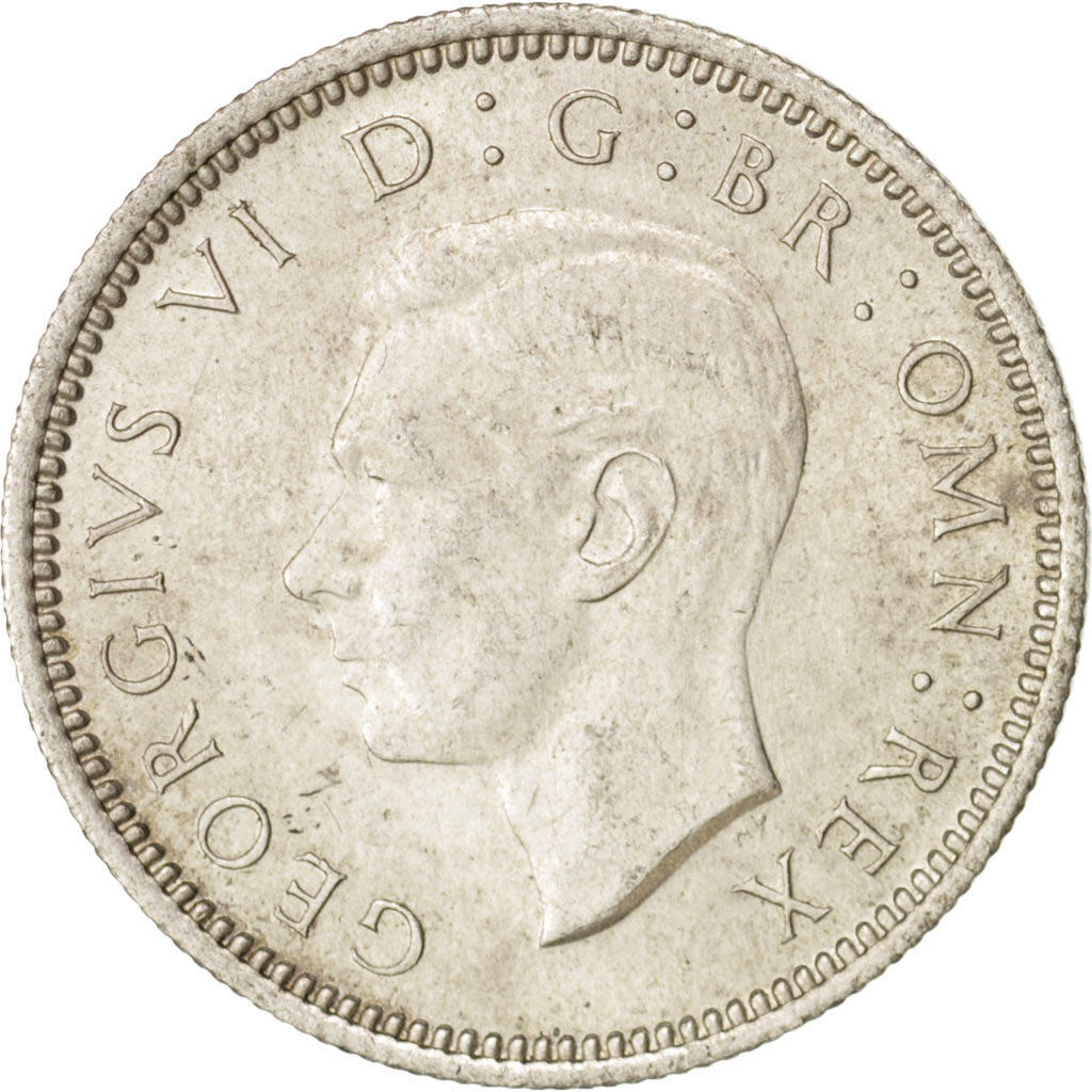 Great Britain, George VI, 6 Pence, 1946, MS(63), Silver, KM:852