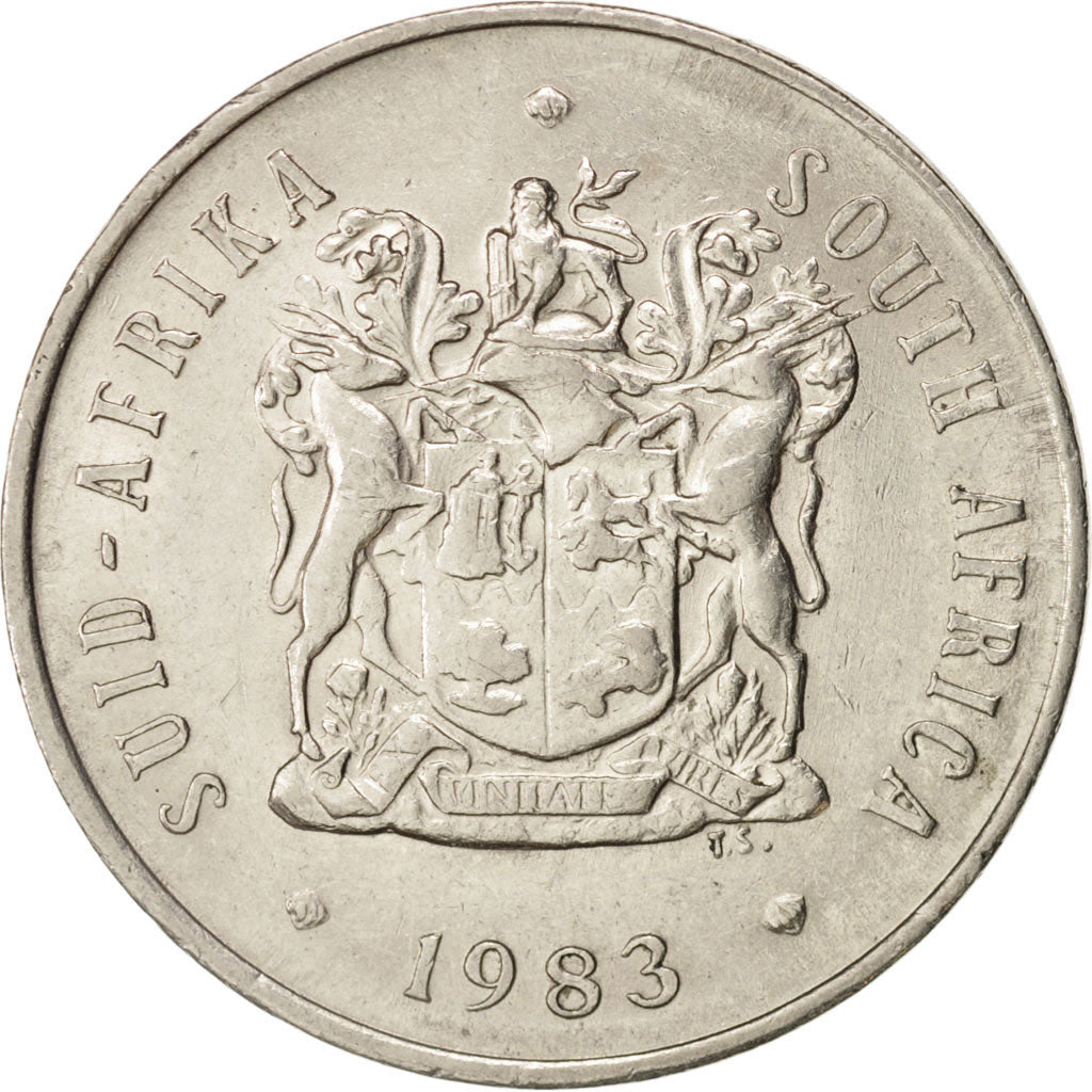 Coin, South Africa, 20 Cents, 1983, AU(55-58), Nickel, KM:86