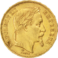 Second Empire, 20 francs or Napoléon III tête laurée 1870 A, KM 801.1